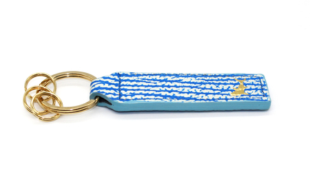 シャーク(サメ革) キーホルダー (カラー：ブルーホワイト)