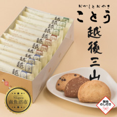 【無地熨斗】新潟県南魚沼市　ことうのクッキー『越後三山( バター・チョコチップ・ココア)』計12個