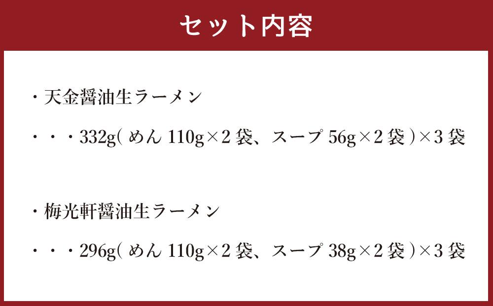 藤原製麺 製造　旭川ラーメン 醤油生ラーメンセット ( 天金醤油、梅光軒 )各2袋入り×3袋_02906