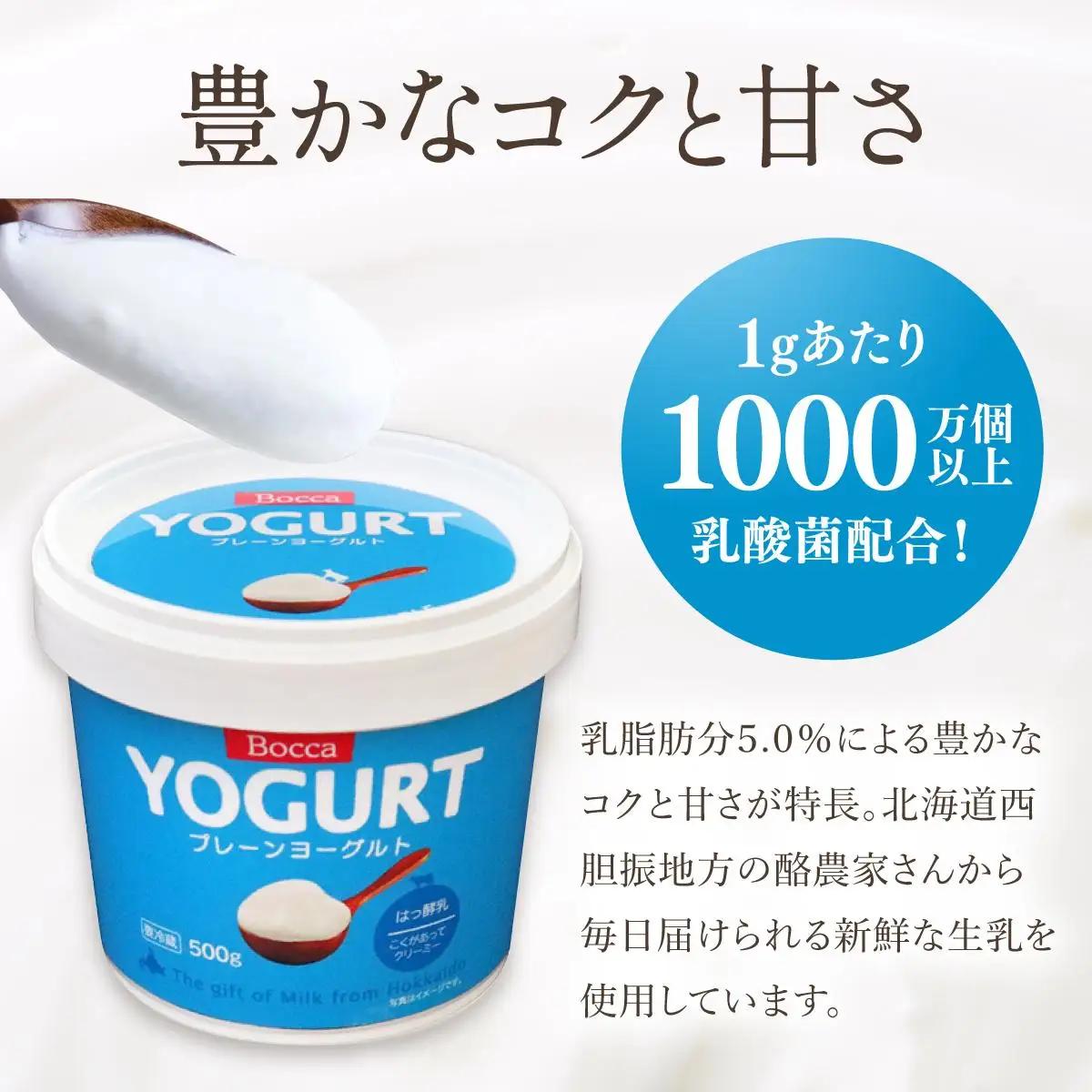 [5525-1205]北海道 牧家 Bocca ヨーグルト 500g 3個 計1.5kg 生乳 ミルク 練乳 濃厚 デザート スイーツ おやつ 乳製品 冷蔵