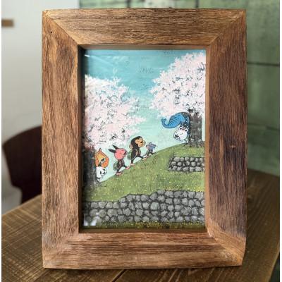 ふるさと納税 四條畷市 絵本作家　谷口智則作　「飯盛山花見登山」　原画