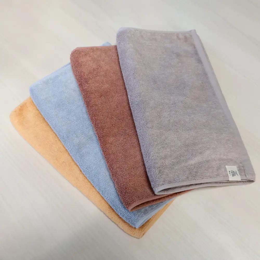 【泉州タオル】フェイスタオル4枚入（オレンジ）34cm×80cm 綿100%
