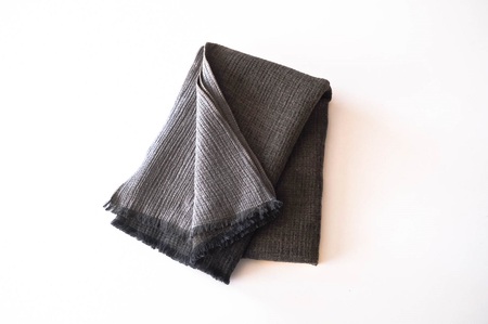81-15【播州織】Cotton Wool W- Face Muffler　Brown×gray（ブラウン）