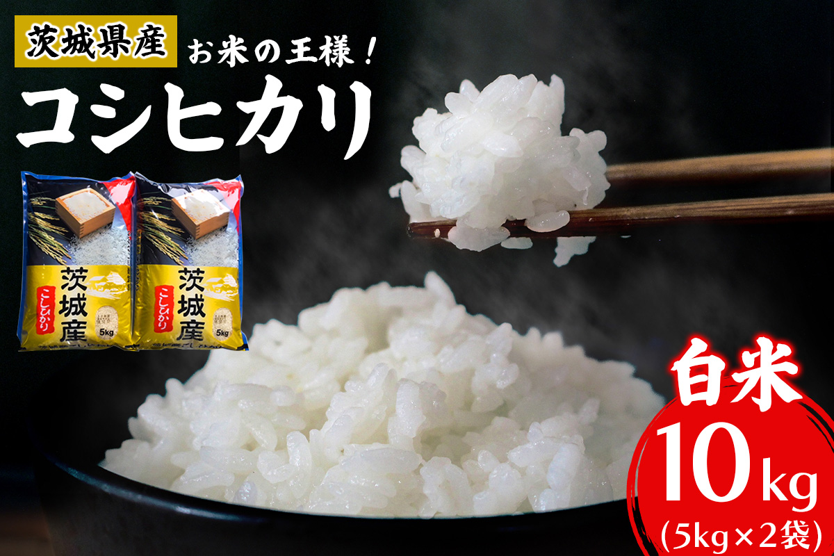 【定期便／3ヶ月 令和7年産】コシヒカリ 白米 計30kg (5kg×2袋×3ヶ月) 茨城県産 お米の王様！｜おこめ 精米 こしひかり 直送 稲敷 茨城 [2101]