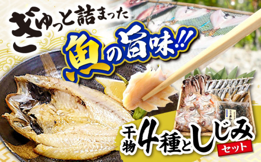 ぎゅっと詰まった魚の旨味！干魚詰め合わせ【Bセット】干物4種としじみ 島根県松江市/株式会社K’s食品 [ALAQ002]