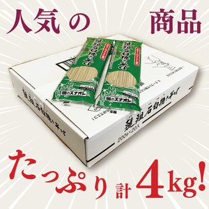 【麺のスナオシ】韃靼石臼挽きそば１箱　4kg（200ｇ×20袋）（乾麺）【蕎麦 麺 長期保存 保存食 防災 人気 大容量 水戸市 茨城県】（BY-21）