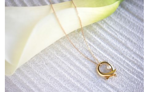 Calla K10 ダイヤモンド パールネックレス レディース ジュエリー アクセサリー  ねっくれす ダイヤ だいや ペンダント イエローゴールド  パール シンプル 一点もの おしゃれ かわいい 