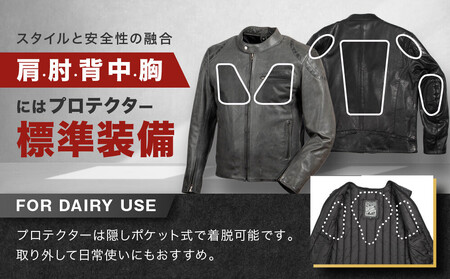 【デグナー】インナーが着脱できるレザージャケット[25WJ-1] ブラック Mサイズ｜京都 バイクギア 人気ブランド ジャケット バイク