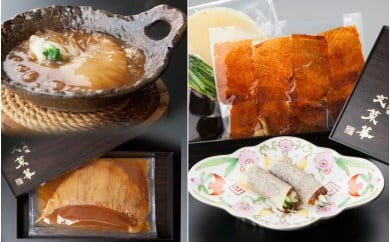 スペシャリテ北京ダック8枚とヨシキリ鮫ふかひれ250g1枚　詰め合わせ 〈 国産 フカヒレ グルメ セット 最高級 ギフト  気仙沼産 姿煮 ヨシキリザメ 合鴨 魚 プレゼント 贈り物 お土産 お祝い お礼 人気 おすすめ パーティ クリスマス 正月 お中元 お歳暮 御歳暮 母の日 父の日 美味しい 文菜華 〉