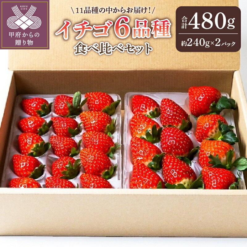 【ふるさと納税】 いちご イチゴ 苺 先行予約 食べ比べ セット ギフト 贈答 プレゼント 採れたて フルーツ 6品種 約240g×2パック 冷蔵 フルーツ王国山梨 甲府市産 k222-003