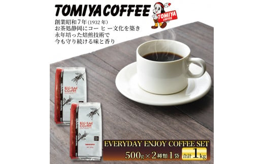 
豆 コーヒー 500g × 2袋 約 100杯 EVERYDAY ENJOY COFFEE SET 珈琲 静岡県 沼津市 新着
