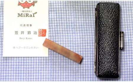 手紙やはがきや名刺に捺す一文字落款印（ケース付き) [5839-1522] 朱文