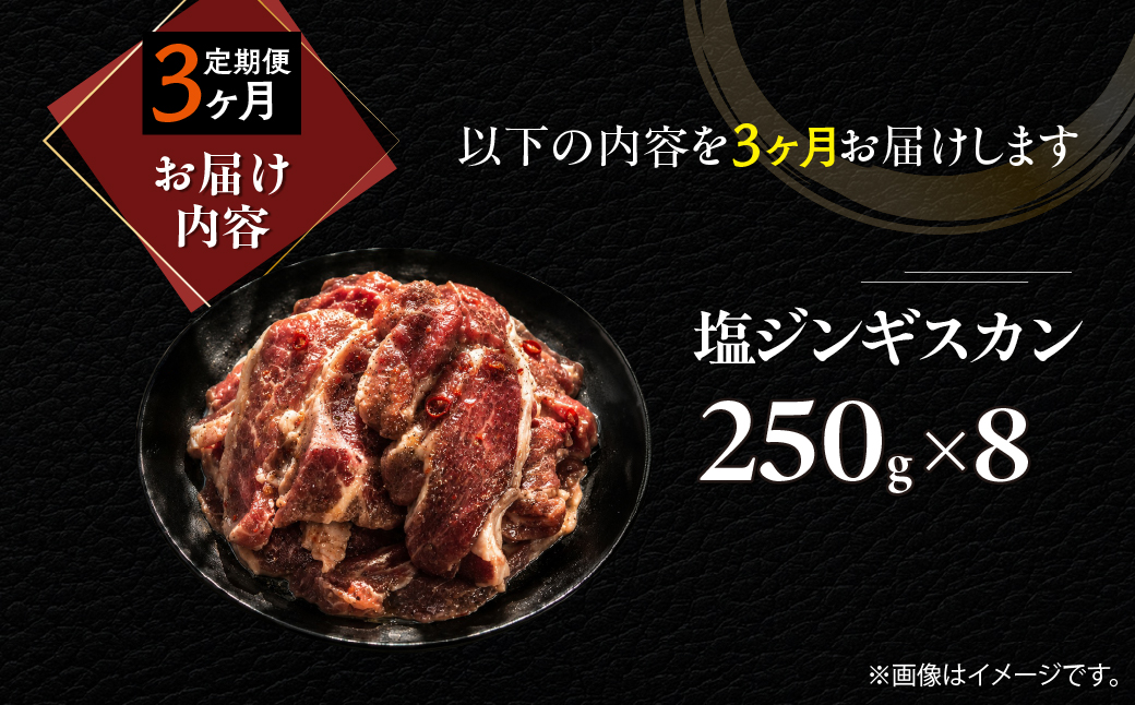【3ヶ月定期便】塩ジンギスカン250g×8 MROA234