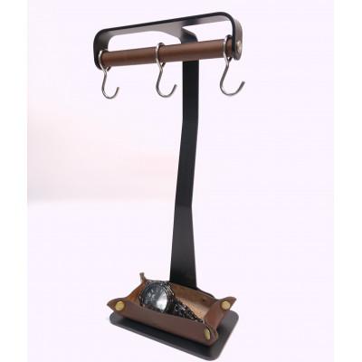 ふるさと納税 八潮市 マスクツリーmini黒・革トレイセット　1個