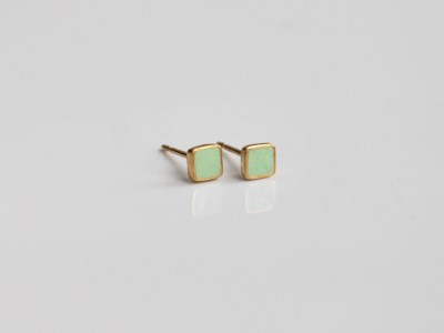 Kenichi Kondo Point pierce mint green（七宝ピアス・ミントグリーン）【七宝 七宝焼き ピアス 装飾 ギフト 作品 手づくり】