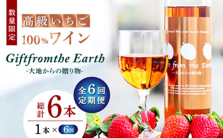 【6回定期便】【数量限定】高級 いちご 100％ワイン Giftfromthe Earth -大地からの贈り物- オーガニック【伊藤農園】  いちご 苺 熊本県 特産品 オーガニック 有機 お酒 ワイン オーガニックワイン 定期 [ZBB019]
