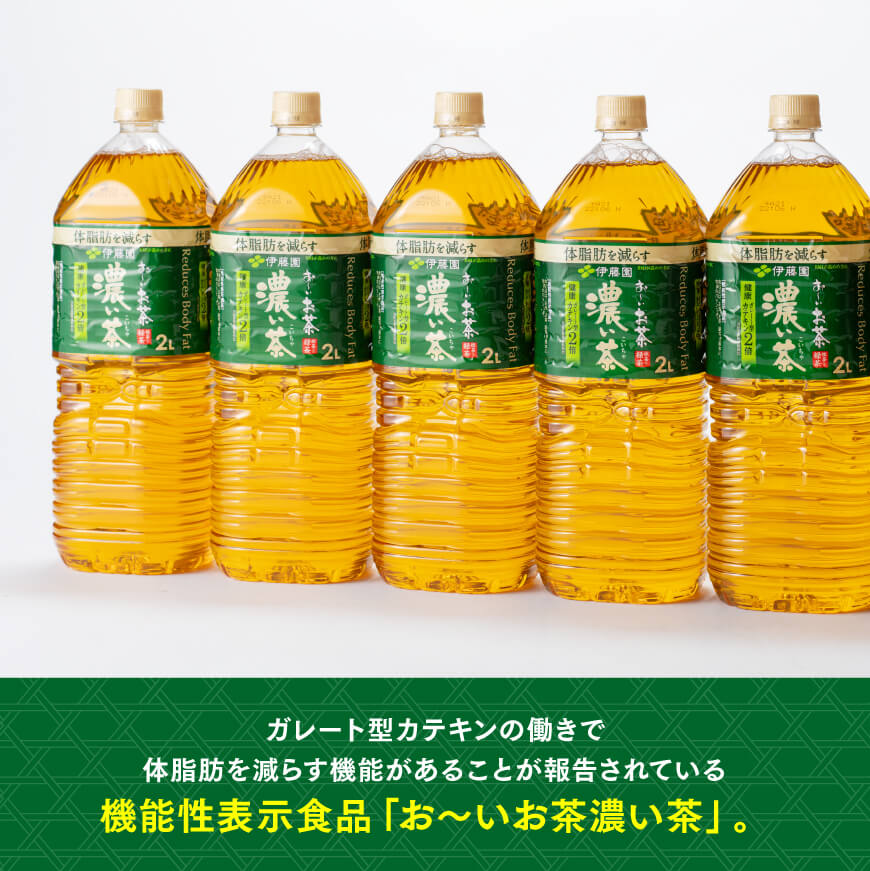 【9ヶ月定期便】【伊藤園】おーいお茶濃い茶2L×6本×2ケース　お茶緑茶飲料お茶ソフトドリンクお茶長期保存お茶備蓄お茶ペットボトルお茶お～いお茶全９回お茶定期便お茶 [D07302t9]