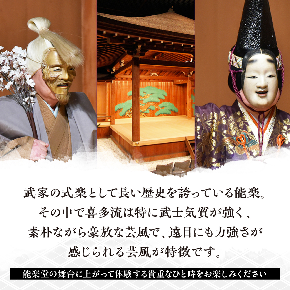 「独り占めの喜多能楽堂」1名（1団体）