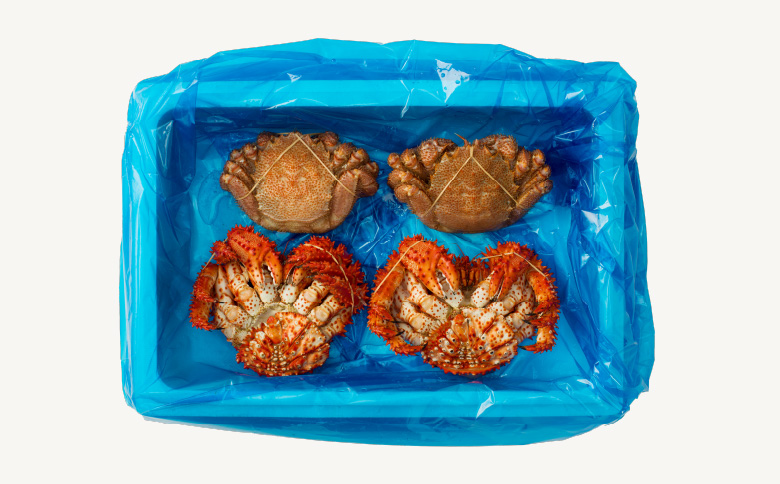 <年内配送可>花咲がに500g前後×2尾と毛がに350g前後×2尾セット C-54005