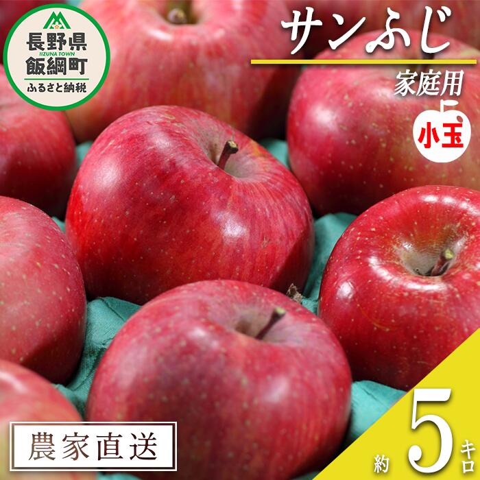 【ふるさと納税】 りんご サンふじ ( 小玉 ) 家庭用 5kg 松澤農園 沖縄県への配送不可 令和7年度収穫分 長野県 飯綱町 〔 信州 フルーツ 果物 リンゴ 林檎 長野 11000円 予約 農家直送 〕発送時期：2025年11月下旬〜2026年2月下旬 {**}