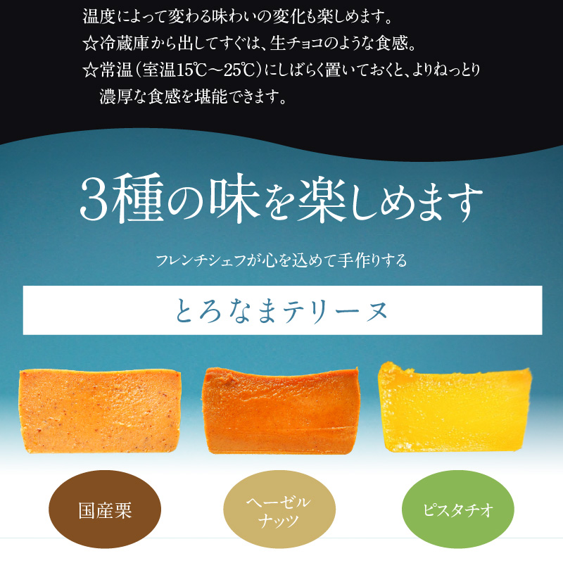 【テリーヌ専門店L】（約２００g）国産栗・ピスタチオ・ヘーゼルナッツ3種のテリーヌセット【グルテンフリー・保存料不使用】 お菓子 洋菓子 スイーツ デザート ナッツ ホワイトチョコ マロン H173-