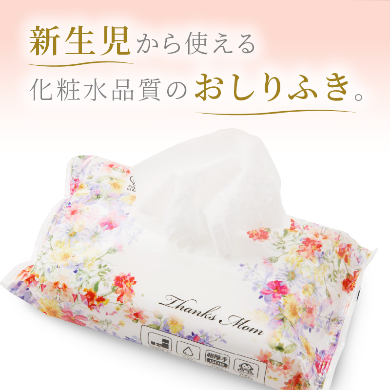 【４回定期便】おしりふき 20パック（60枚入り）厚手の凸凹シート使用！