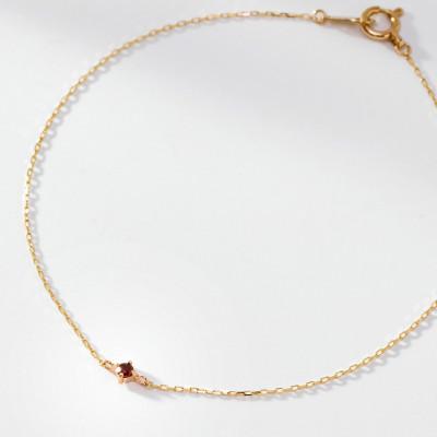 ふるさと納税 大津市 【K10 ガーネットブレスレット】1月誕生石 毎日輝く 天然石ジュエリー 10金 イエローゴールド |  | 02