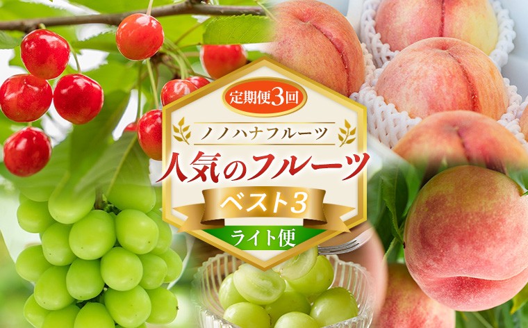 
                  【定期便3回】ノノハナフルーツ 人気のフルーツベスト3 ライト便 FY26-222
                