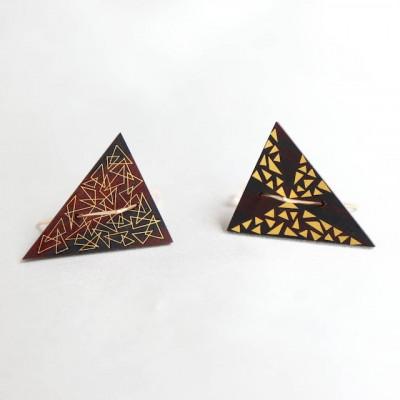 ふるさと納税 ふじみ野市 伝統技法　截金「KIRIKANE」アクセサリー　ピアス 三角 “misumi”