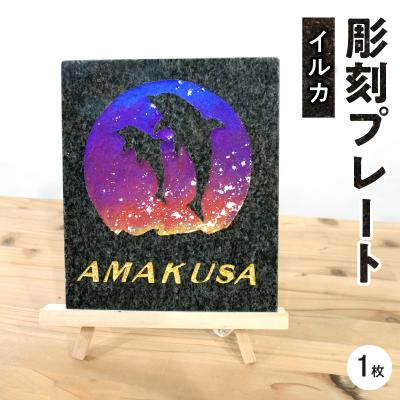 ふるさと納税 天草市 イルカ彫刻プレート_S177-011
