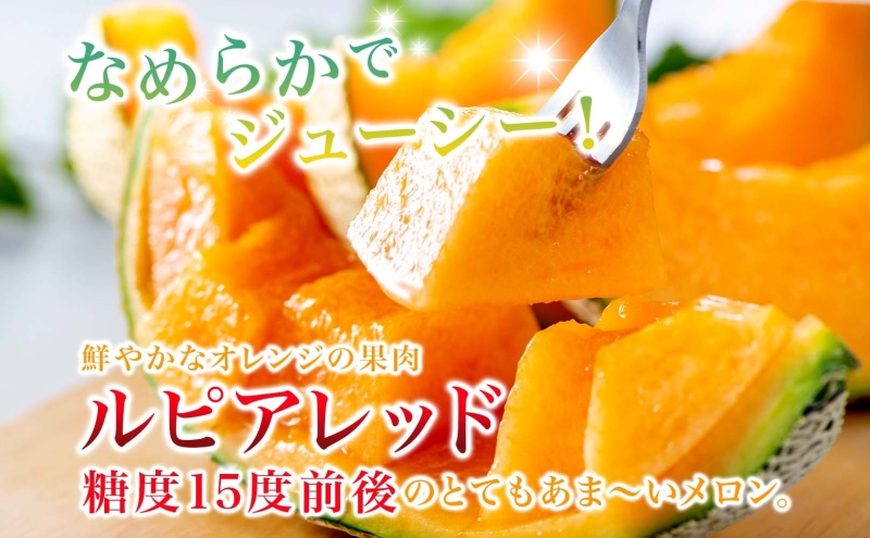 北海道 十勝 あしょろ銀河メロン 赤肉 1.5kg 2玉 ルピアレッド メロン 果物 フルーツ 旬 季節 甘い 国産 十勝産 デザート ご褒美 産地直送 グルメ お取り寄せ ギフト お祝い 贈答品 贈