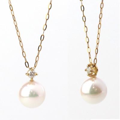 ふるさと納税 山梨市 K18あこや真珠7.5-8.0mmペンダント【ダイヤ0.05ct】 |  | 01