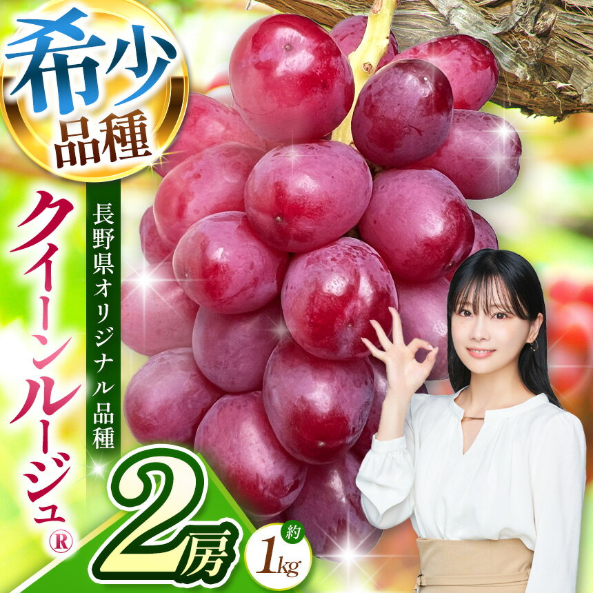 【ふるさと納税】 【2025年 9月より順次発送】 クイーンルージュ 2房 （ 約 1kg ） | 果物 くだもの フルーツ 葡萄 ぶどう ブドウ 長野県 塩尻市