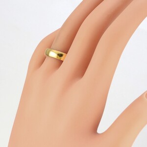 K18イエローゴールド甲丸シンプルリング5mm幅 J-444 K18YG