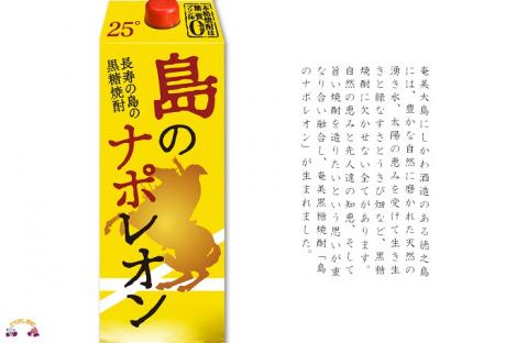 【蔵元直送便】本格黒糖焼酎 島のナポレオン1,800mlパック×12本（数量限定）