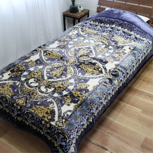 【シングルサイズ】贅沢カシミヤウール混わた入り嵩高毛布 ブルー1枚 CAK-161-BL