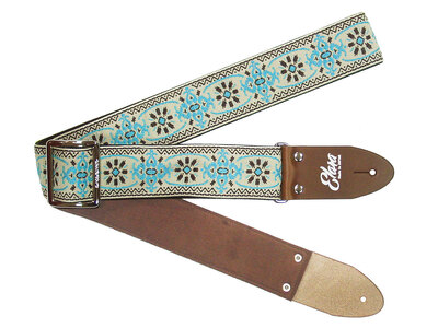 【ギターストラップ】 Elara Straps Mellow Chandelier Brown/TQ　ギター　ベース　アコースティックギター　アコギ　エレキギター　エレキ　ギターストラップ　ベースストラップ　エララストラップ　R7254