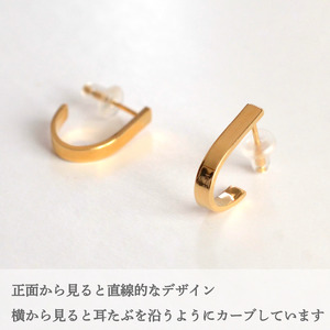 ピアス J型 ゴールド ハンドメイドジュエリー ピアス