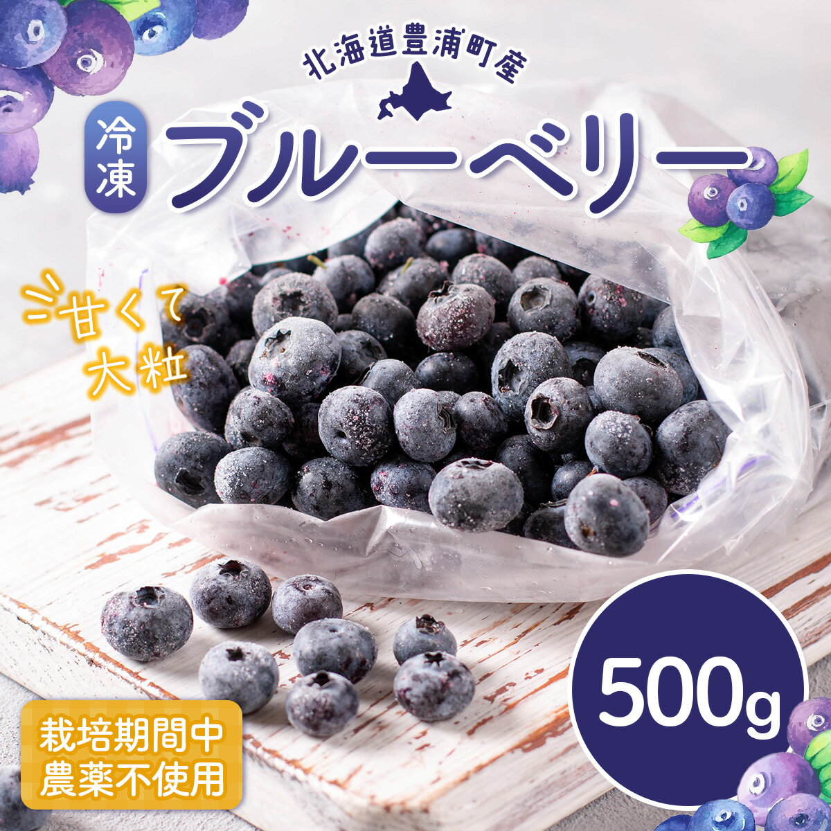 【ふるさと納税】冷凍 ブルーベリー 500g 【 ふるさと納税 人気 おすすめ ランキング 果物 ブルーベリー 冷凍ブルーベリー 国産ブルーベリー 濃厚ブルーベリー 大容量 おいしい 美味しい あまい 新鮮 北海道 豊浦町 送料無料 】 TYUS023