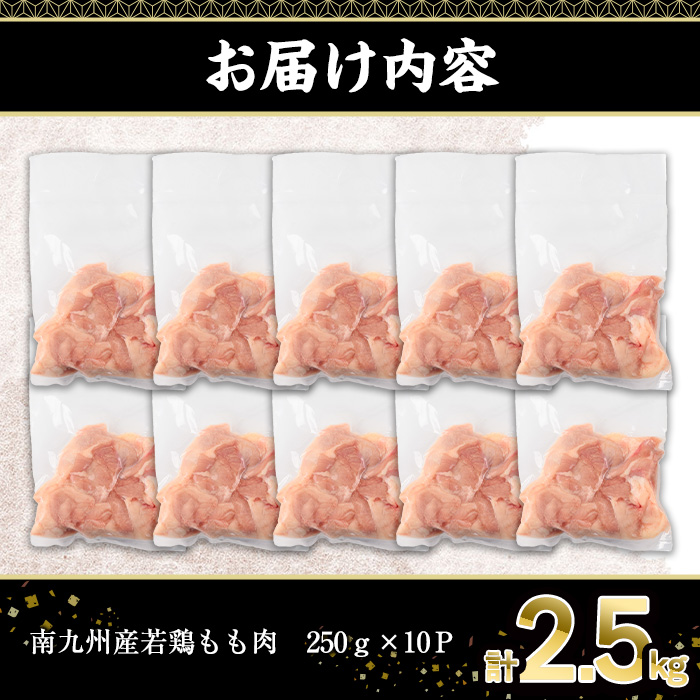 南九州産若鶏もも肉(計2.5kg・250g×10P)【株式会社羽根】A579