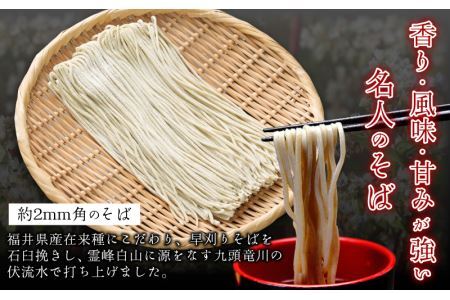 名人の打つ越前おろしそば 4食入り（麺つゆ、辛味大根、かつお節付） [A-031001]