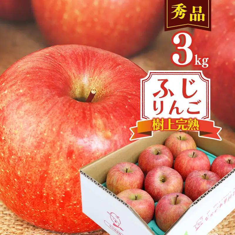 令和8年産 樹上完熟 りんご 3kg 秀品 「ふじりんご」 2026年産 山形県産【2026年11月下旬頃から12月下旬頃発送予定】　014-B-NG007