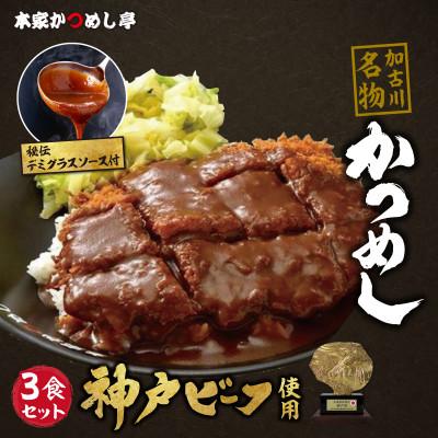 ふるさと納税 兵庫県 神戸牛 本家かつめし亭のかつめし(3食入り)