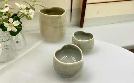 【高取焼宗家】すいんぐハート酒器セット FG1