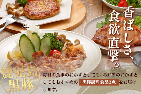 鹿児島県産 黒豚バラエティ詰合せAセット (黒豚ロース味噌漬け・黒豚生姜焼き用・黒豚生ハンバーグ) NS-16 ❘★☆＼＼黒豚ロース味噌漬け バナナマンの早起きせっかくグルメで紹介！！／／☆★ 肉 お