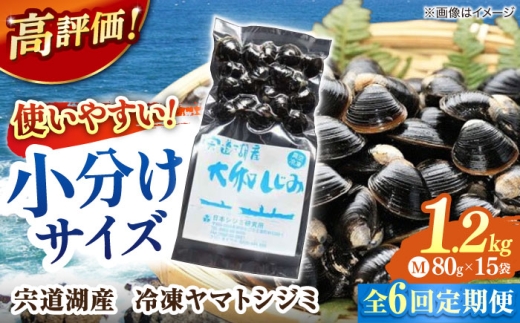 【全6回定期便】 シジミ ヤマトシジミ 生産量日本一!宍道湖産 ヤマトシジミMサイズ(真空冷凍) 80g×15袋 島根県松江市/有限会社日本シジミ研究所 [ALBS004] ｜ おすすめ 人気 しじみ シジミ 貝 魚介類 海鮮 食材 食品 しじみ汁 味噌汁 みそ汁 砂抜き 冷凍 ギフト プレゼント 贈り物 贈答 定期便 Mサイズ 真空パック 宍道湖 特産品 松江 しじみスープ 高級 毎月 6回