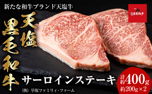 黒毛和牛 天塩和牛 サーロインステーキ 約200g×2枚（計約400g) ＜早坂ファーム＞肉 すき焼き 牛肉 ステーキ 北海道産 国産