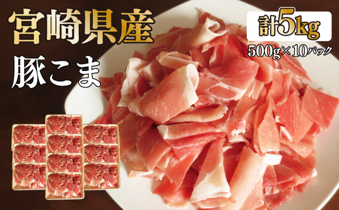 KU231 【数量限定】宮崎県産豚こま　計5kｇ(500ｇ×10パック)_K049-003