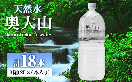 天然水奥大山(2L×6本入り×3箱・計18本)国産 鳥取県 鳥取県産 大山 奥大山 天然水 水 軟水 ミネラルウォーター ミネラルバランス 山地 ペットボトル 贈り物 ギフト 贈答品【sm-CB001】【江府町地域振興】