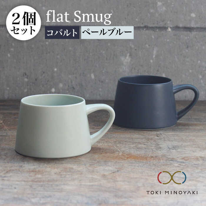【ふるさと納税】【美濃焼】flat Smug S マグ 2個セット(コバルト×ペールブルー)【KANEAKI SAKAI POTTERY】【TOKI MINOYAKI返礼品】≪土岐市≫ マグカップ 食器 コーヒーカップ [MBC025]